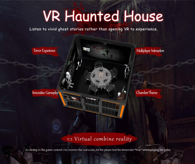 A posição para múltiplos jogadores acima da arena de 9D VR assombrou a máquina de jogo da plataforma da casa/do simulador realidade virtual 0