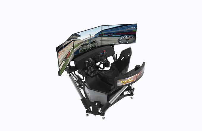 Simulador da fibra de vidro 9D, VR dinâmico que compete o simulador da condução de carro da tela do Dof 3 da máquina de jogo 6 do simulador 0